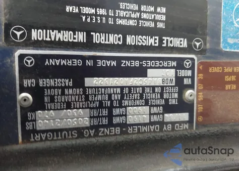 1985 Mercedes-Benz 380 Sl z USA, uszkodzony, nr VIN WDBBA45C2FA021322